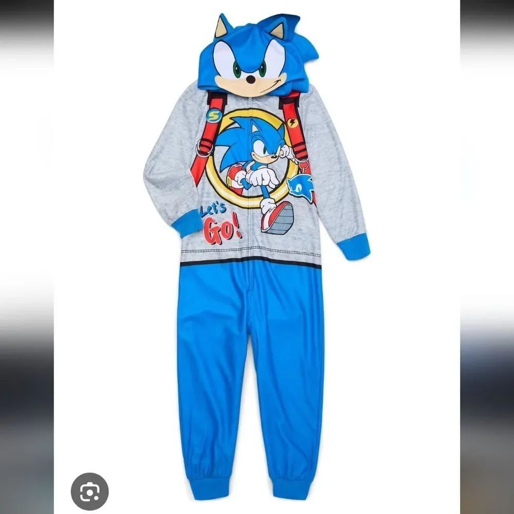 Sonic the Hedgehog Kids Pajama Set Size XS 4/5 Preowned